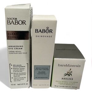 3pc Eye Cream Bundle Babor + BareMinerals Hydrating + Retinol NEW